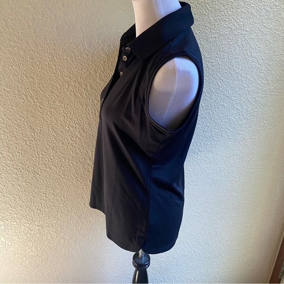 Nike Golf Tour Performance Dri-Fit Black Sleeveless Collared Shirt Golfing: Med - Picture 2 of 6